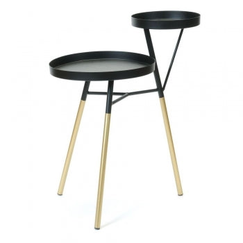 Black + Gold Metal 2 Tier Stand