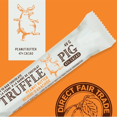 Truffle Pig 47% Cacao Milk Chocolate Bar with Peanut Butter
