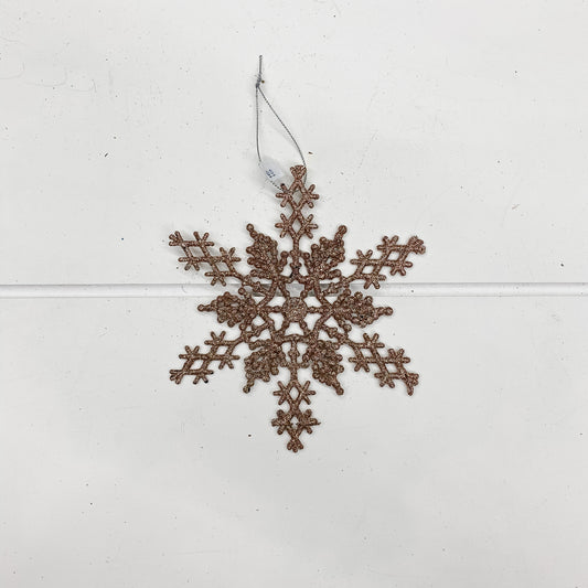 Rose Gold Glitter Snowflake Ornament