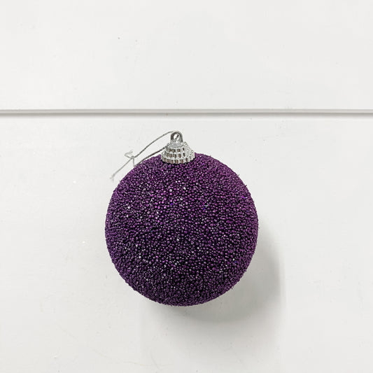 Purple Glitter Ball Ornament