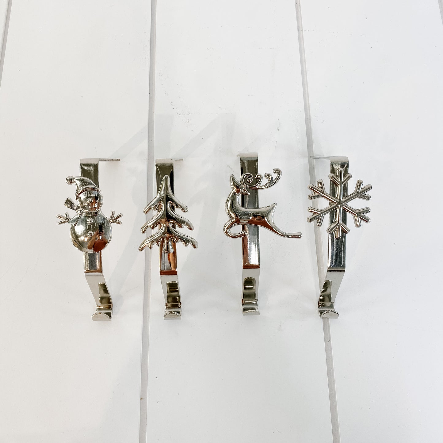 Silver Mantel Stocking Holder