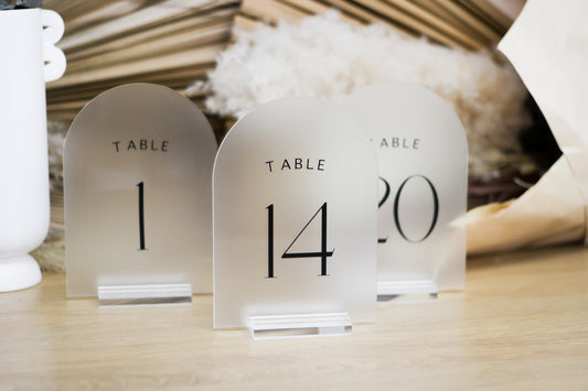 Rental Table Numbers | Frosted Arch
