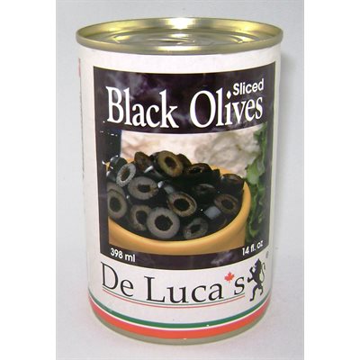 De Luca's Black Sliced Olives- 14 fl oz