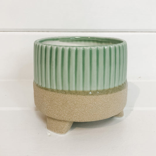 Seafoam + Sand Textured Pot