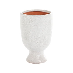 White Hand-Glazed Ceramic Lyra Urn