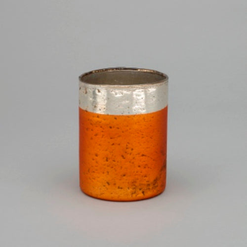 Silver Rim Burnt Orange Pot