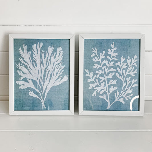 Two Piece Textured Plant Art Set