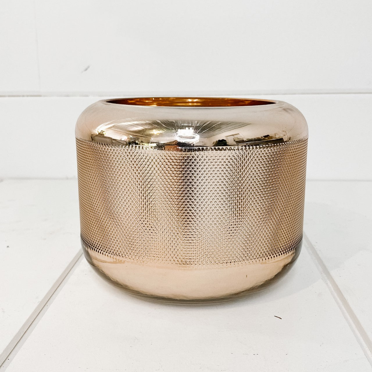 5" Metallic Rose Gold Container