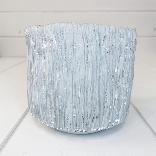 Grey wash cement plant pot