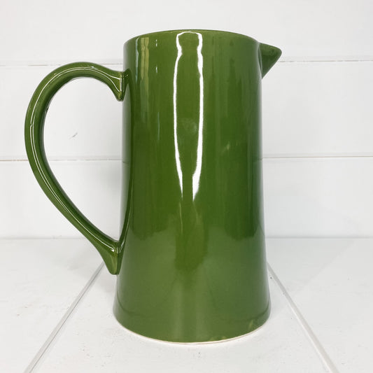 Moss green ceramic pitcher