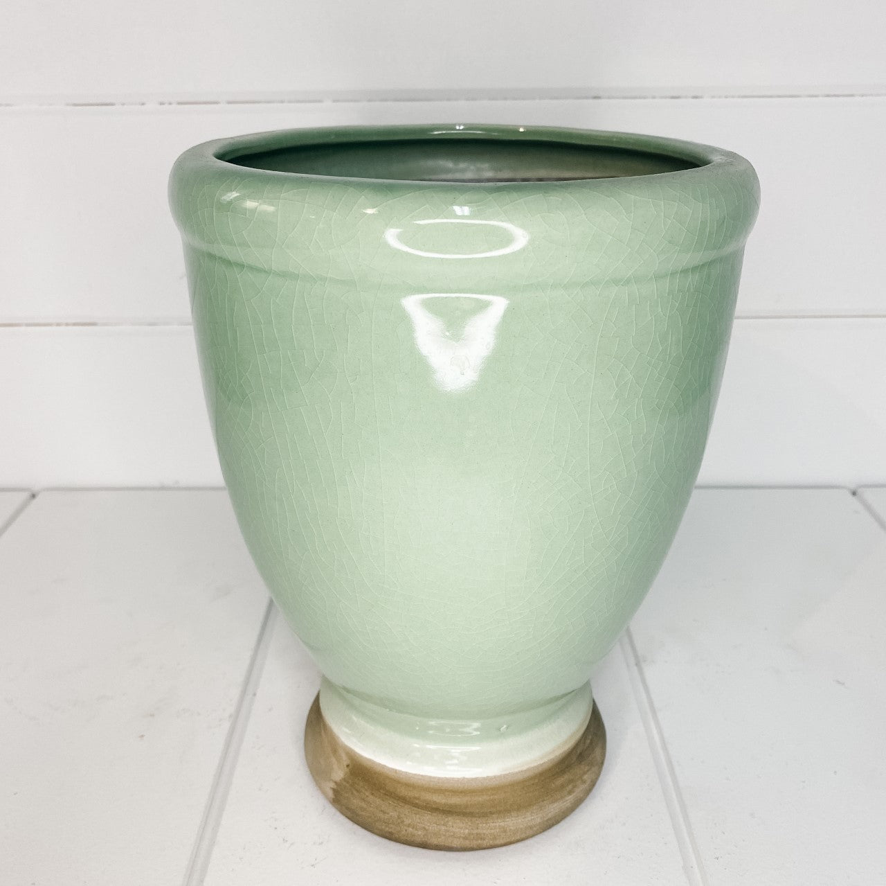 Glazed urn style vase/pot