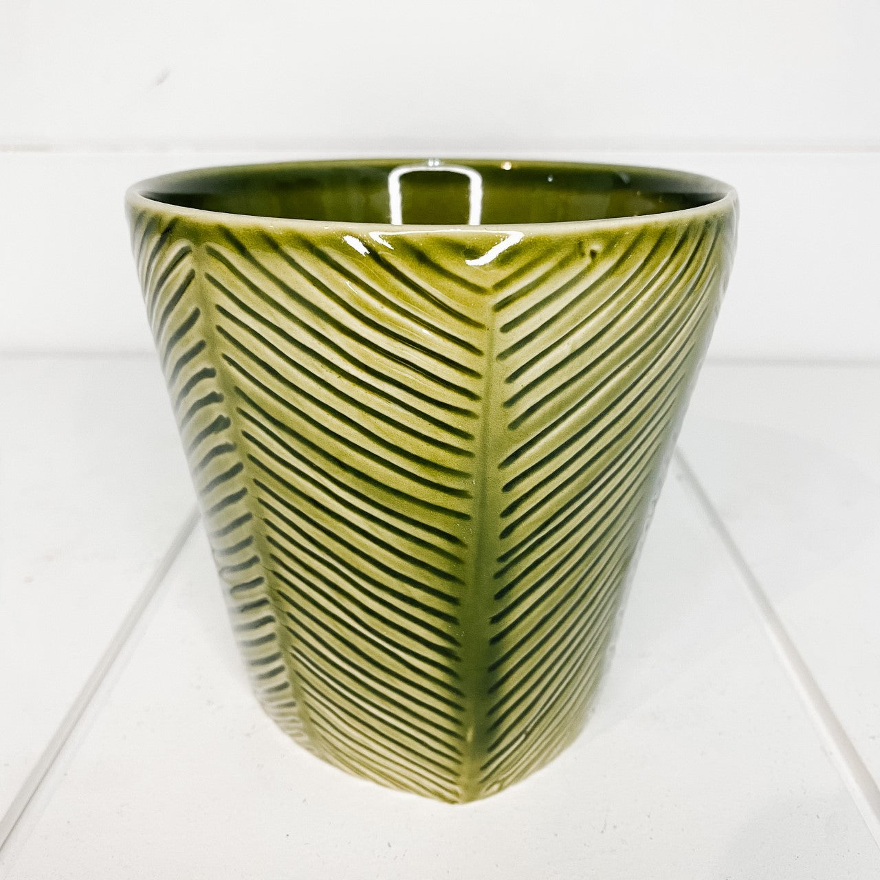 Glazed ceramic plant pot