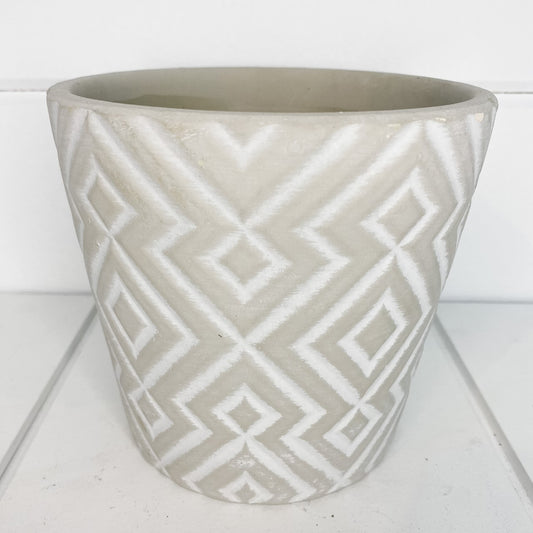 Cement patterned plant pot
