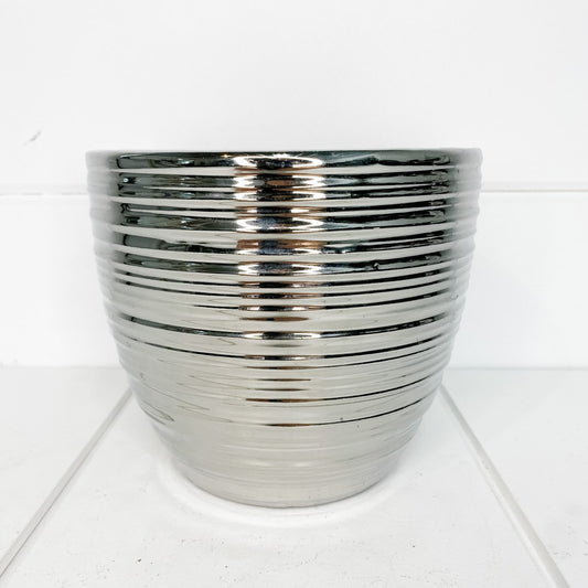 Silver plant pot