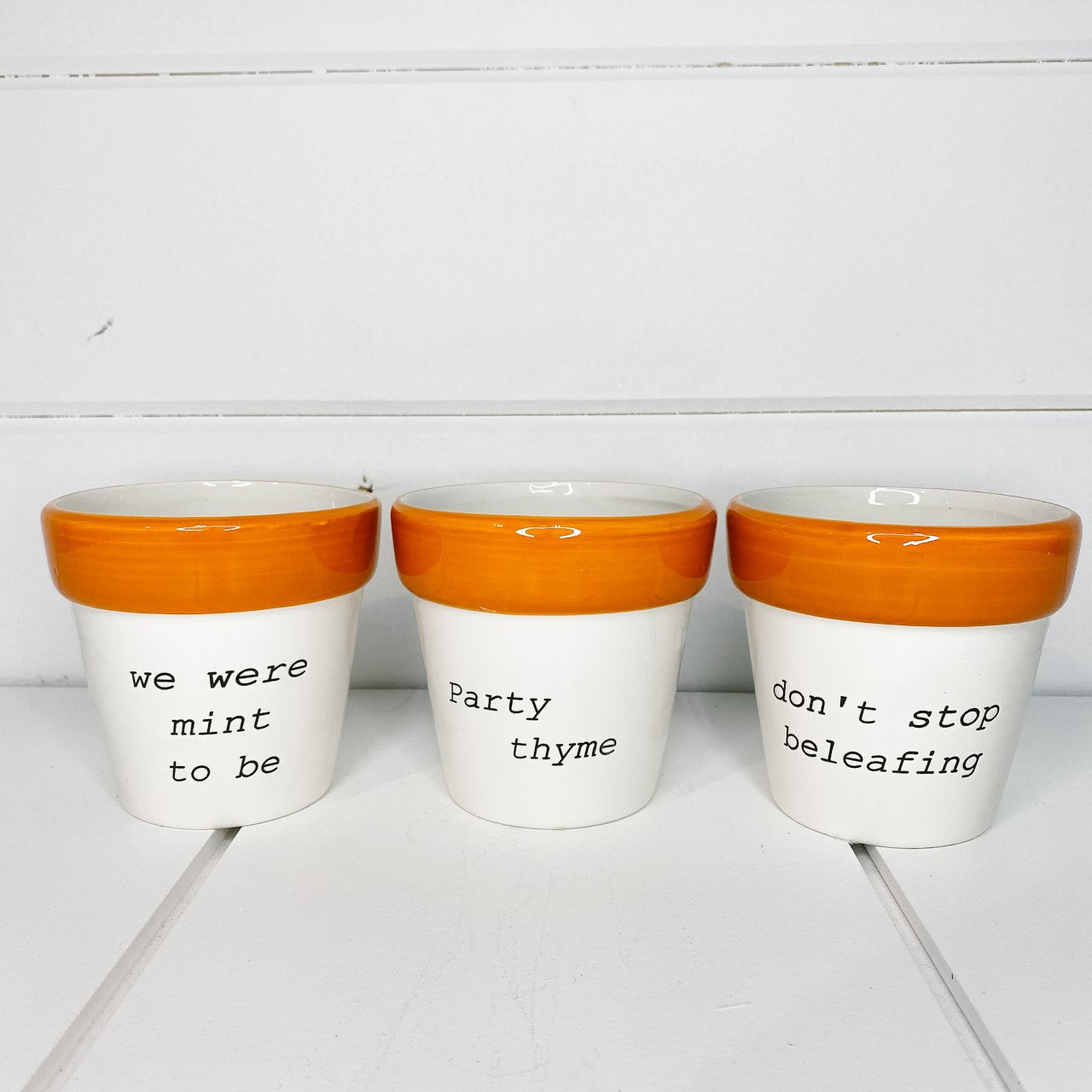 Quirky quotes pots - three options