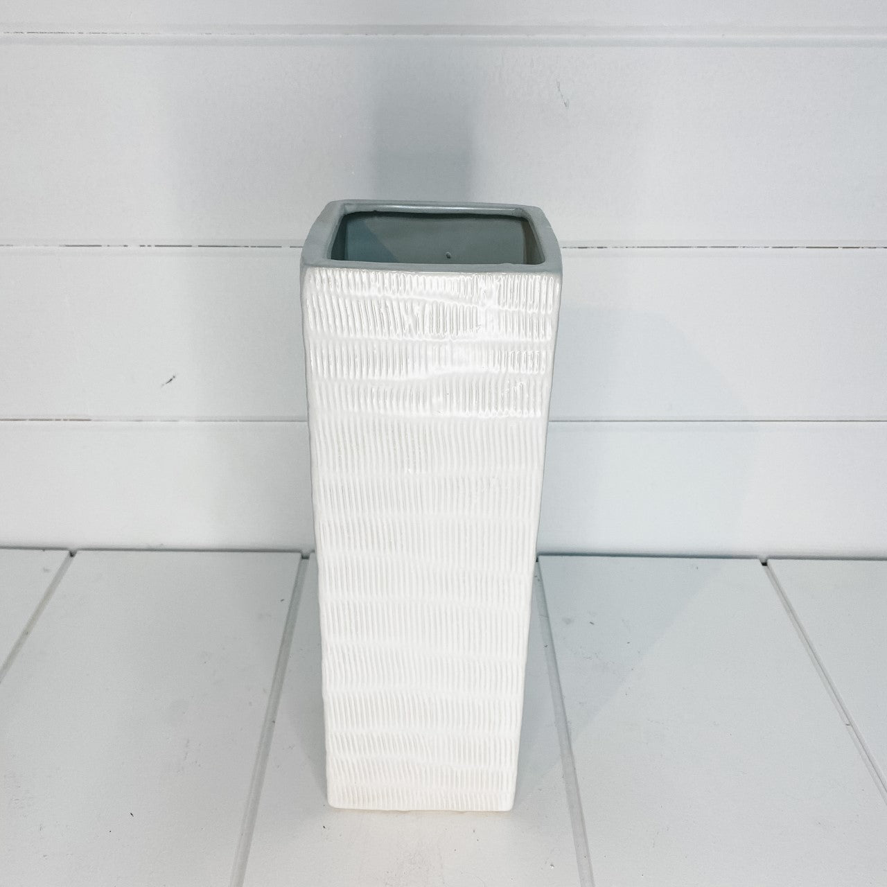 Tall rectangle ceramic vase