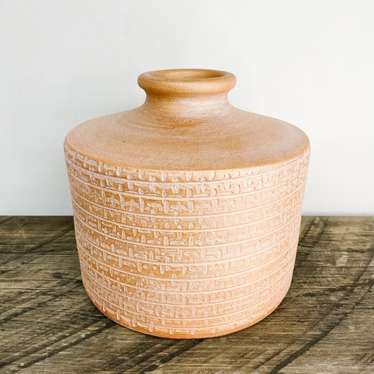 Metallica Terracotta Relief Vase
