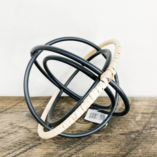 Black + Rattan Orb