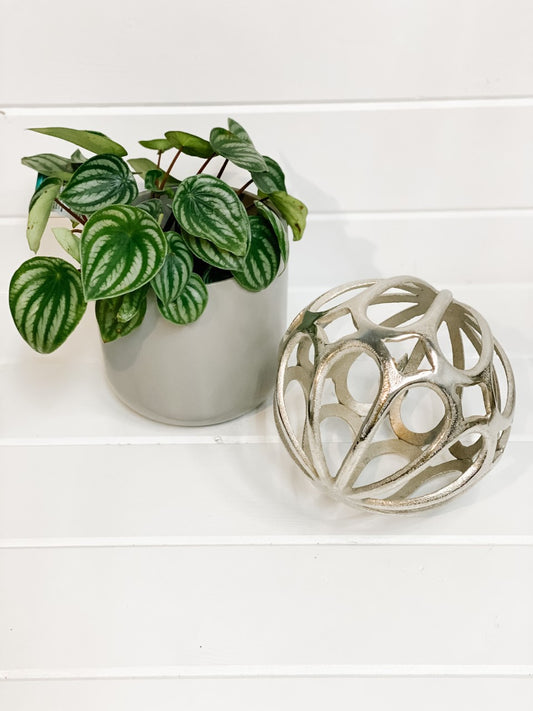 Decorative Orb- Silver 9"