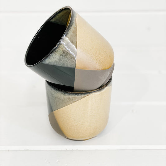 Black + Brown + Mustard Retro Pot