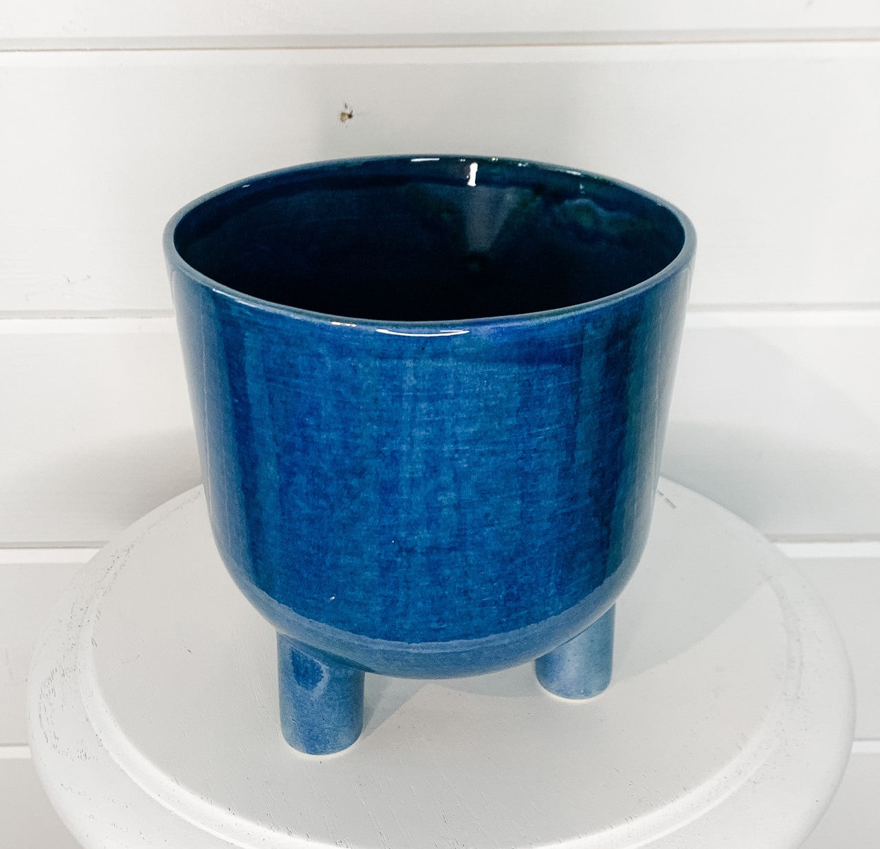 Blue Tripod Pot